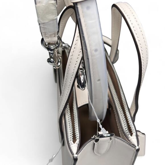 Coach Nina Mini Tote Bag in Chalk white cream Smooth Calf Leather CT804 - Picture 5 of 10